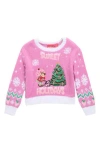 Margaux And Lexi Kids' Strawberry Shortcake Holiday Sweater In Pink