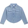 Margaux And Lexi Kids' Washed Knit Button-up Shirt In Blue