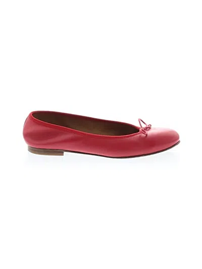 Pre-owned Margaux Flats In Red