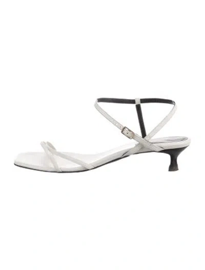 Pre-owned Margaux Leather Sandals In Gray