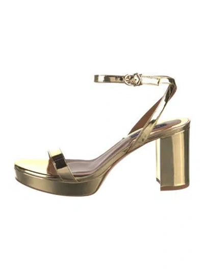 Pre-owned Margaux Leather Sandals W/ Tags In Gold/metallic