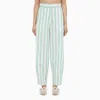 Margaux Lonnberg Striped Cotton Trousers For Women In Green In Green