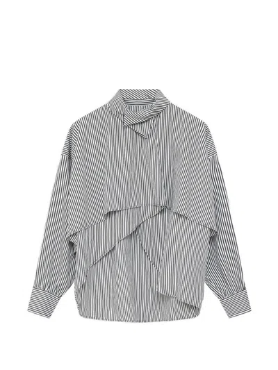 Margaux Lonnberg Bird Striped Top In Gray