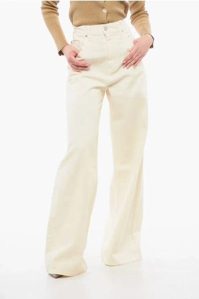 Margaux Lonnberg High-waisted Wide Leg Parker Flared Jeans 34cm In White