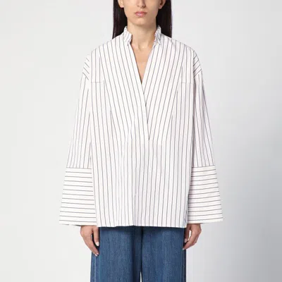 Margaux Lonnberg Holly White And Brown Striped Shirt