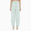 Margaux Lonnberg Striped Cotton Trousers For Women In Green