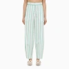 Margaux Lonnberg Striped Cotton Trousers For Women In Green In Green
