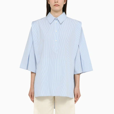 Margaux Lonnberg Light Blue Striped Cotton Shirt For Women