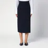 Margaux Lonnberg High Waist Navy Wool-blend Midi Skirt In Blue