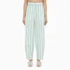 Margaux Lonnberg Striped Cotton Trousers For Women In Green In Green