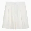 Margaux Lonnberg Margaux Lönnberg White Wool Blend Stuart Bermuda Shorts In White