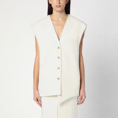 MARGAUX LONNBERG WALLIS WHITE WOOL WAISTCOAT 