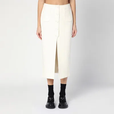 MARGAUX LONNBERG MARGAUX LÖNNBERG WHITE JAGGER MIDI SKIRT