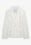 Margaux Lonnberg Margaux Lönnberg White Ryder Single Breasted Jacket In Wool Blend In White