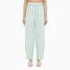 Margaux Lonnberg Striped Cotton Trousers For Women In Green In Green