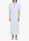 Margaux Lonnberg Margaux Lönnberg Light Blue Cotton Long Vic Dress In Light Blue