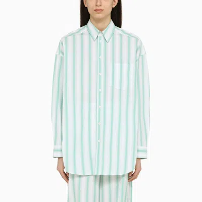 Margaux Lonnberg Wenders Striped Cotton Shirt In Green