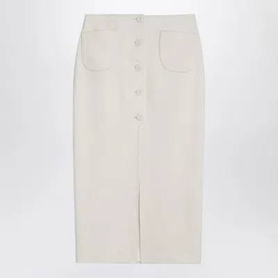 MARGAUX LONNBERG MARGAUX LONNBERG  WHITE JAGGER MIDI SKIRT