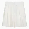 MARGAUX LONNBERG WHITE WOOL BLEND BERMUDA SHORTS FOR WOMEN