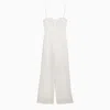 MARGAUX LONNBERG WHITE WOOL-BLEND JUMPSUIT WITH CUT-OUT CHEST TOP