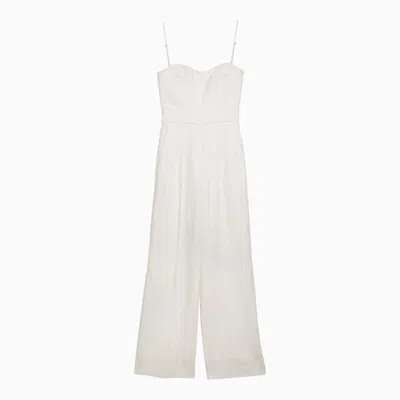 Margaux Lonnberg White Wool-blend Jumpsuit With Cut-out Chest For Women