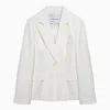 MARGAUX LONNBERG WHITE WOOL BLEND SINGLE-BREASTED JACKET FOR WOMEN