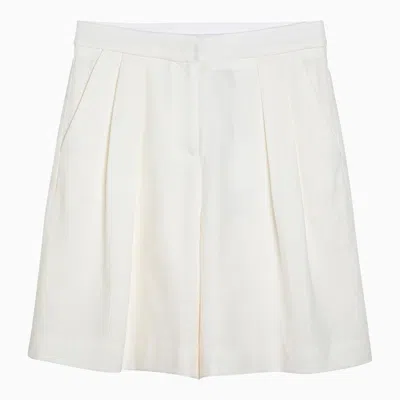 Margaux Lonnberg White Wool-blend Stuart Bermuda Shorts