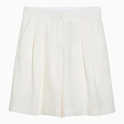 MARGAUX LONNBERG MARGAUX LONNBERG  WHITE WOOL-BLEND STUART BERMUDA SHORTS