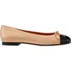 Margaux The Cap-toe Demi Flats In Neutral