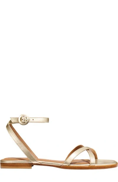 Margaux The Flat Sandal In Gold