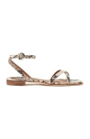 Margaux The Flat Sandal In Natural Python Embossed