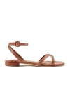 Margaux The Flat Sandal In Saddle