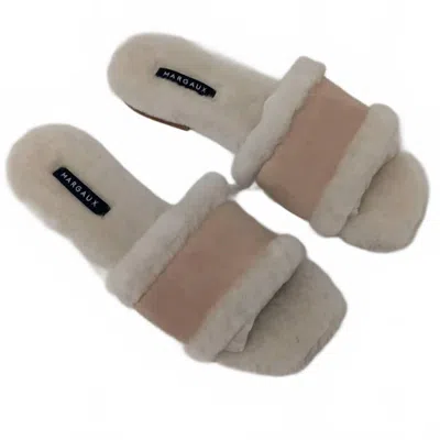 Margaux Women's Shearling Slides In Natural In Multi