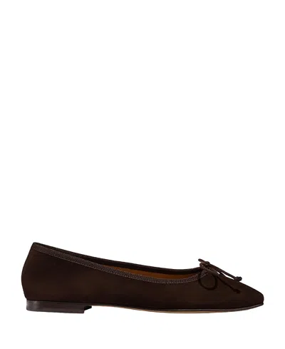 Margaux The Fonteyn Flats Espresso Suede In Black