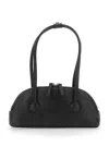 MARGE SHERWOOD BESETTE BLACK SHOULDER BAG WITH ENGRAVED LOGO IN LEATHER WOMAN