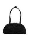 Margesherwood Bessette Croc-effect Calf-suede Tote Bag In Black