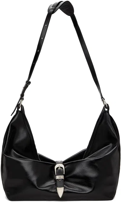 Marge Sherwood Black Belted Bag In Black Glossy Plain