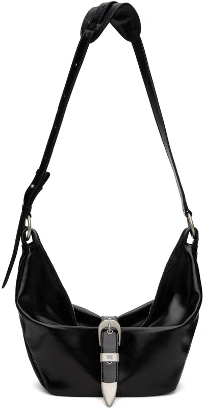 Marge Sherwood Black Belted Mini Bag In Black Glossy Plain