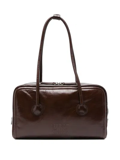 Marge Sherwood Boston Leather Shoulder Bag In Brown