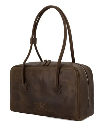 Marge Sherwood Boston Top-handle Calfskin Shoulder Bag In Brown