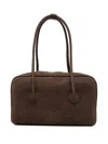 Margesherwood Boston Top-handle Calfskin Shoulder Bag In Brown