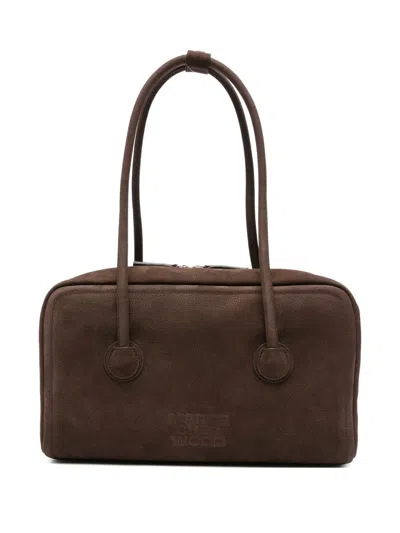 Marge Sherwood Calf-suede Top Handle Tote Bag In Brown