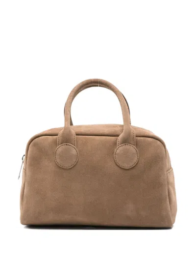 Marge Sherwood Calf-suede Top-handle Tote Bag In Brown
