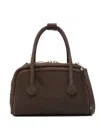Margesherwood Boston Top-handle Calfskin Shoulder Bag In Brown