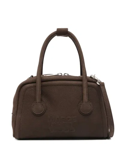 Marge Sherwood Embossed-logo Top-handle Mini Bag In Brown