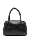 Margesherwood Embossed-logo Top-handle Tote Bag In Black