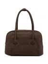 Margesherwood Boston Top-handle Calfskin Shoulder Bag In Brown