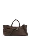 Margesherwood Grandma Used Buckle-fastening Calf-suede Tote Bag In Brown