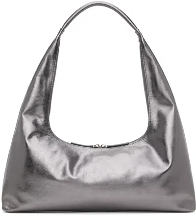 Marge Sherwood Gunmetal Large Bag In Grey Foiled Plain