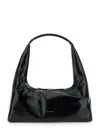 MARGE SHERWOOD BLACK SHOULDER BAG WITH LOGO LETTERING ON THE FRONT AND FIXED SHOULDER STRAP IN LEATHER WOMAN